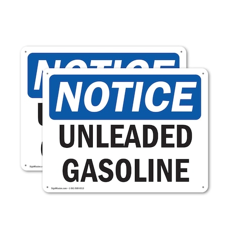 Signmission Unleaded Gasoline OSHA Notice Sign, Plastic, 24in W x 18in L, 2PK OS-2PACK-NS-P-1824-L-18775